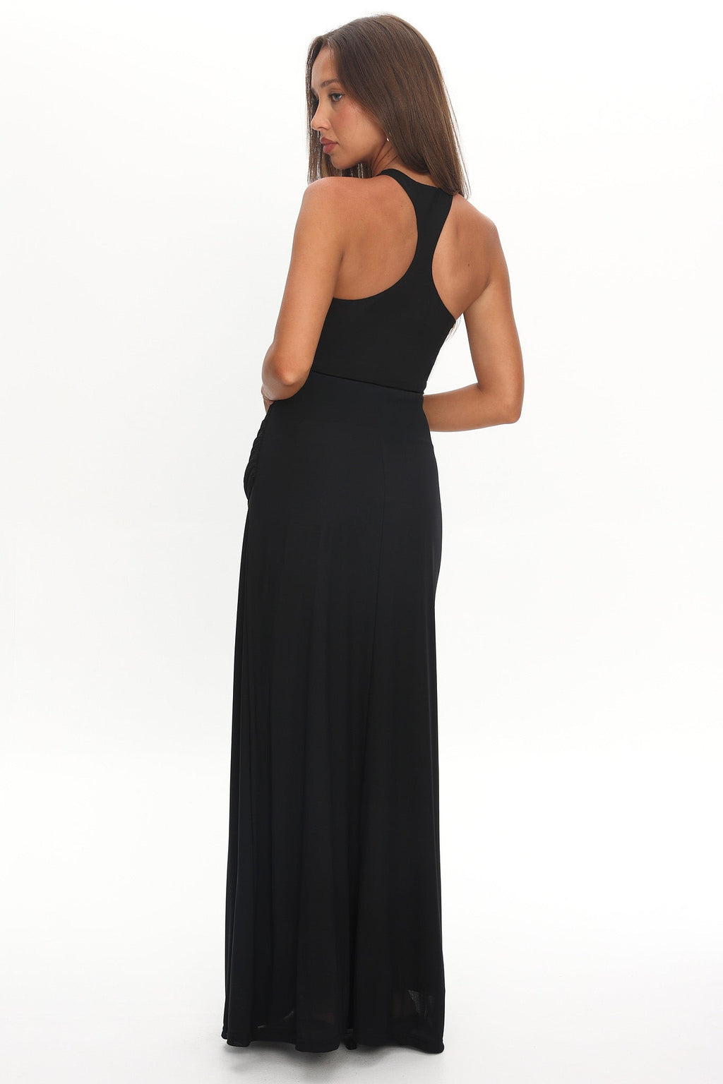 Cresida Keyhole Racerback Maxi Dress Black