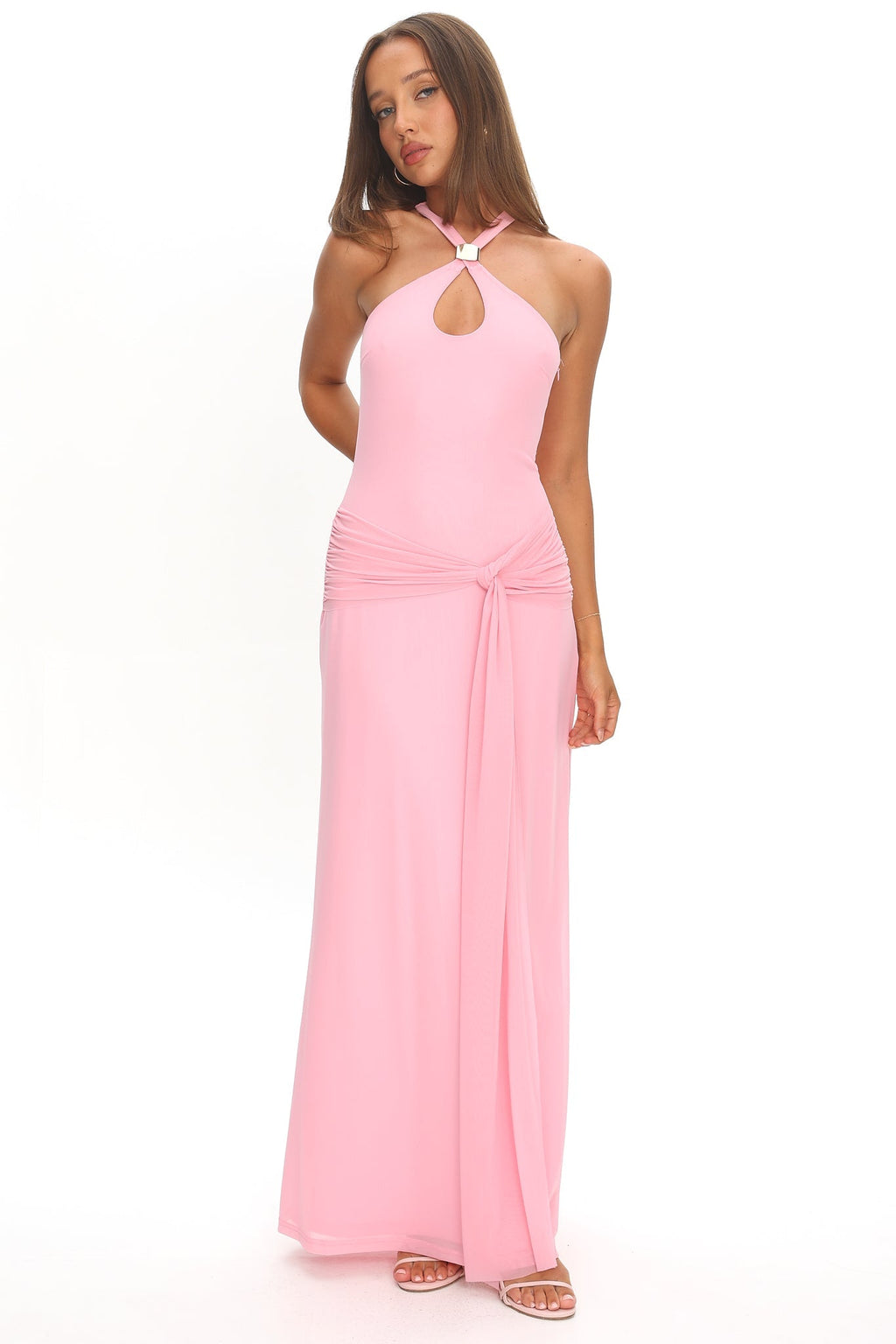 Cresida Keyhole Racerback Maxi Dress Pink