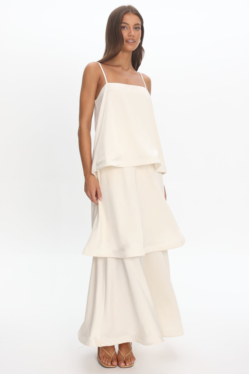Morning Ray Layered Maxi Dress Ivory