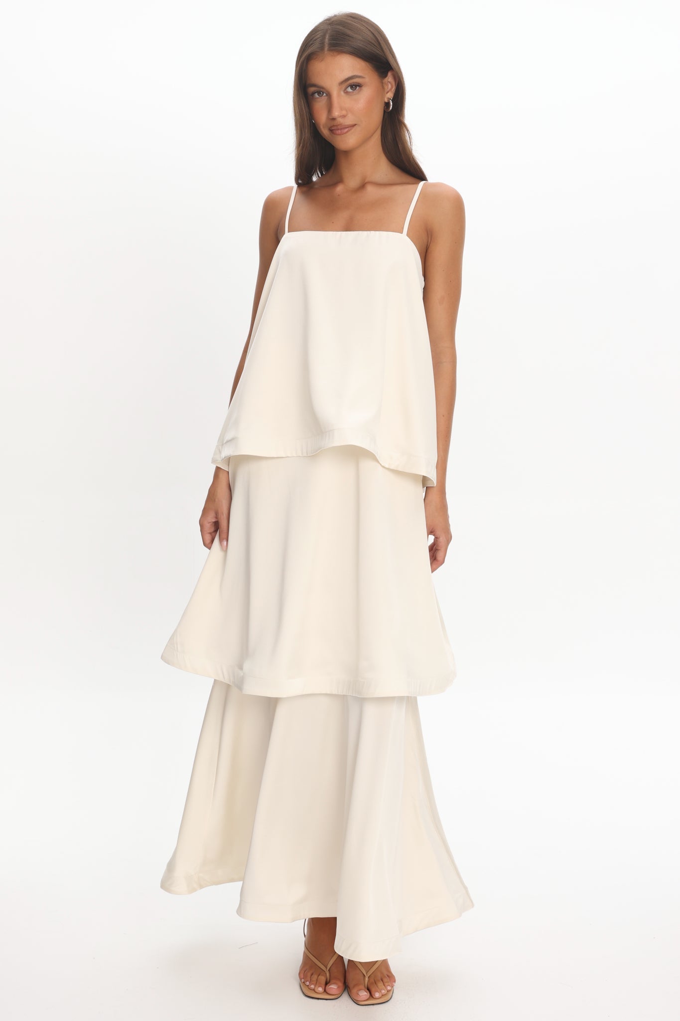 Morning Ray Layered Maxi Dress Ivory