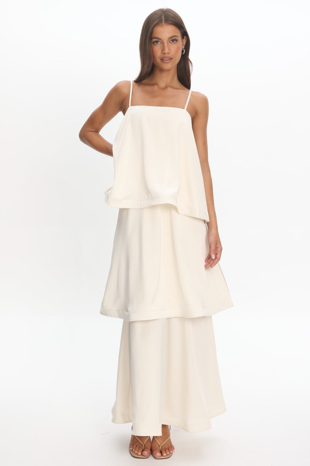 Morning Ray Layered Maxi Dress Ivory