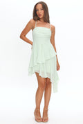 Skylah Asymmetric Hem Mini Dress Mint