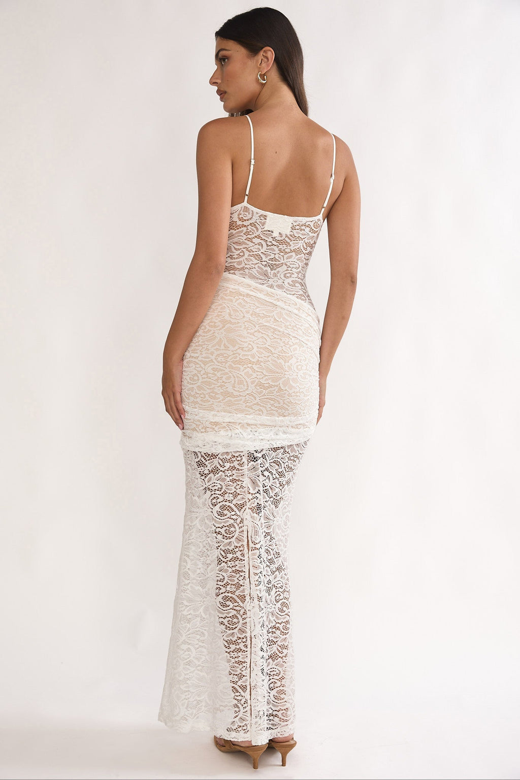 Capri Sunset Lace Overlay Maxi Dress White