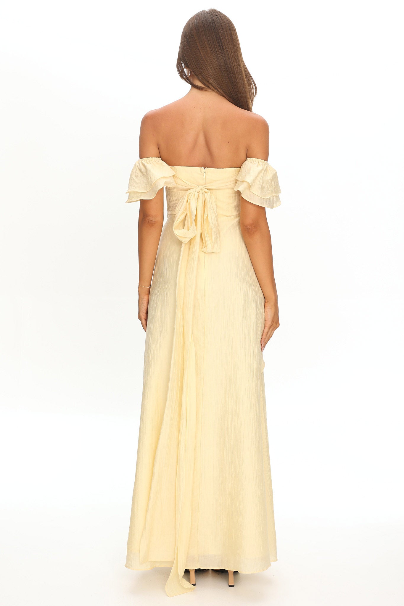 Natale Off-Shoulder Ruffle Maxi Dress Butter