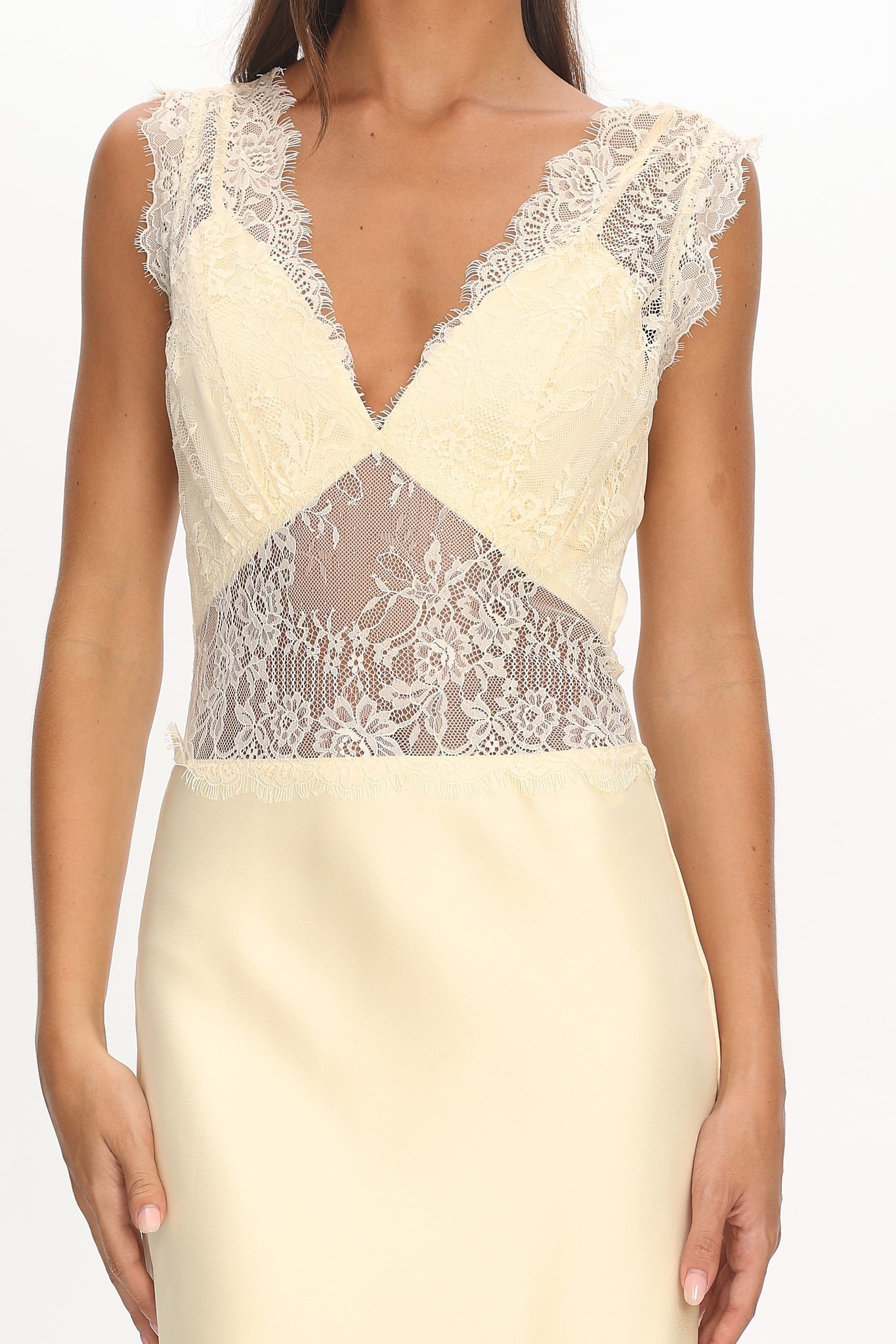 Alessa Lace Bodice Maxi Dress Butter
