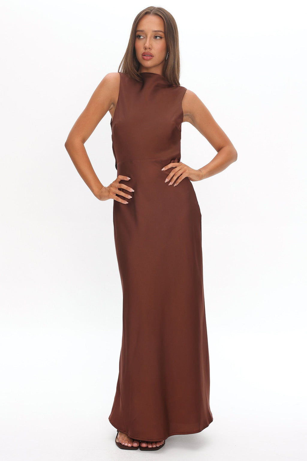 Effie Cowl Back Maxi Dress Cocoa