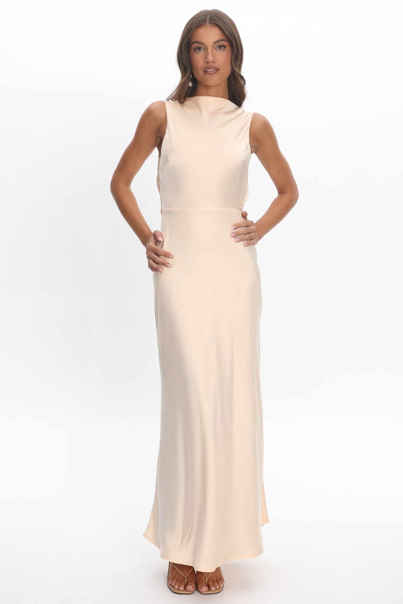 Effie Cowl Back Maxi Dress Cream