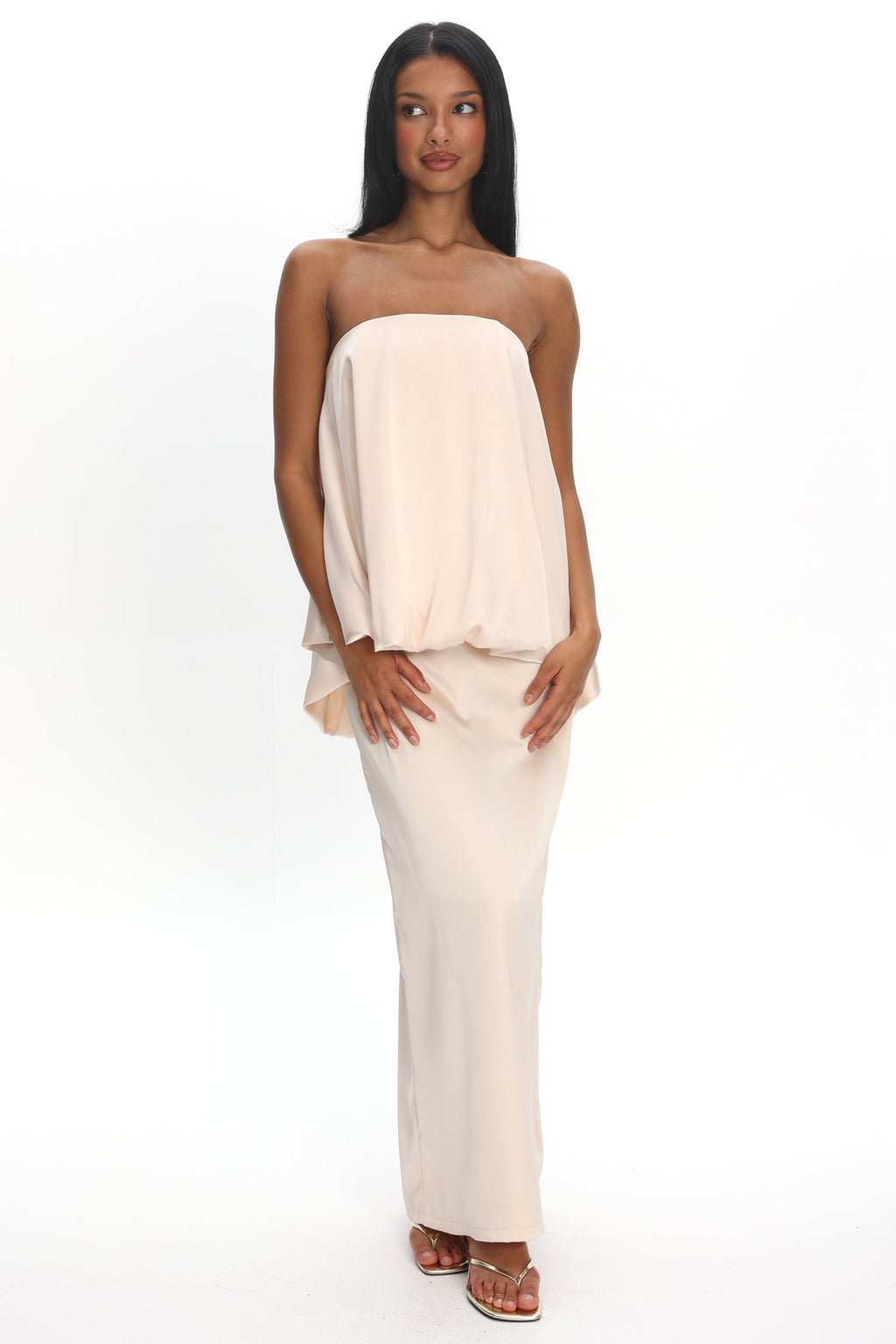 Kellaan Balloon Top Maxi Dress Oyster