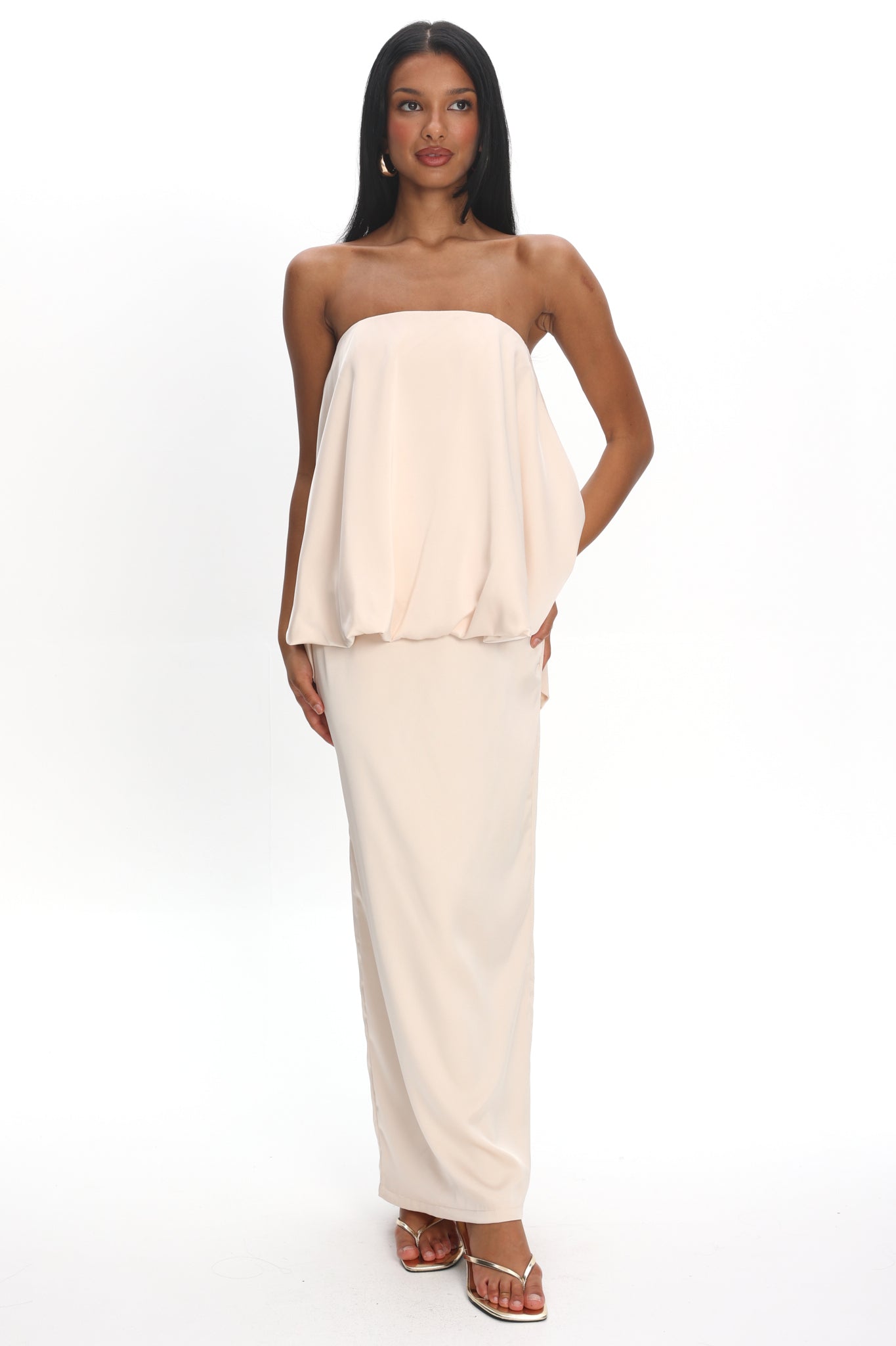 Kellaan Balloon Top Maxi Dress Oyster
