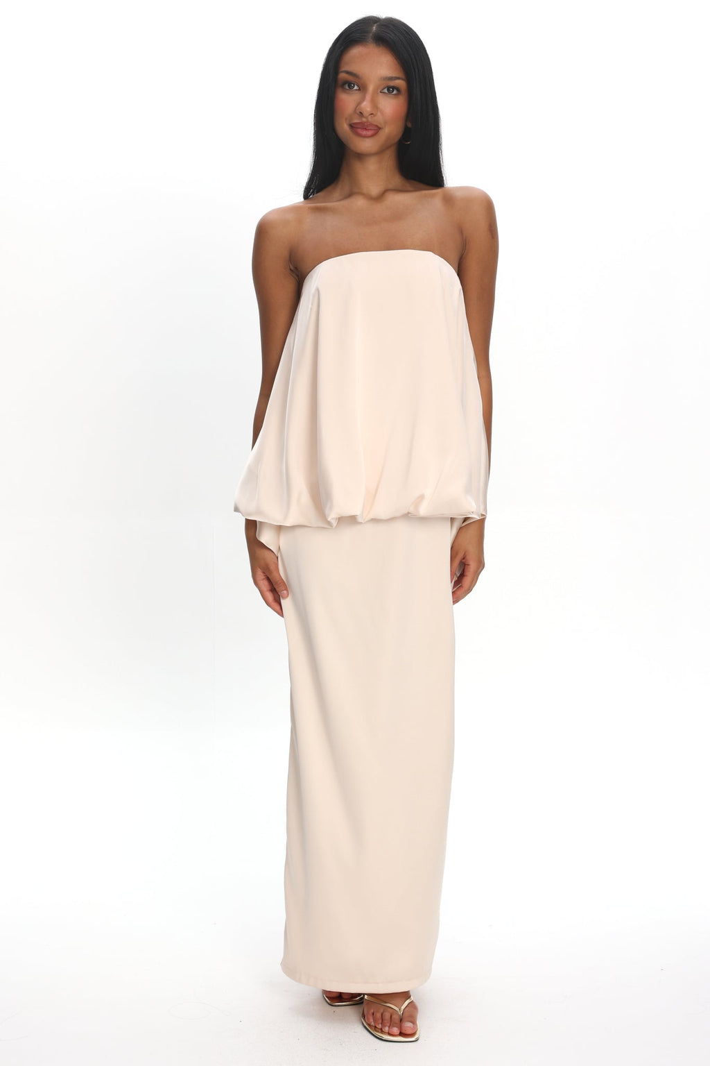Kellaan Balloon Top Maxi Dress Oyster