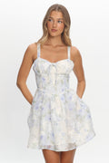 Miss Hollywood Lace-Up Back Mini Dress Ivory