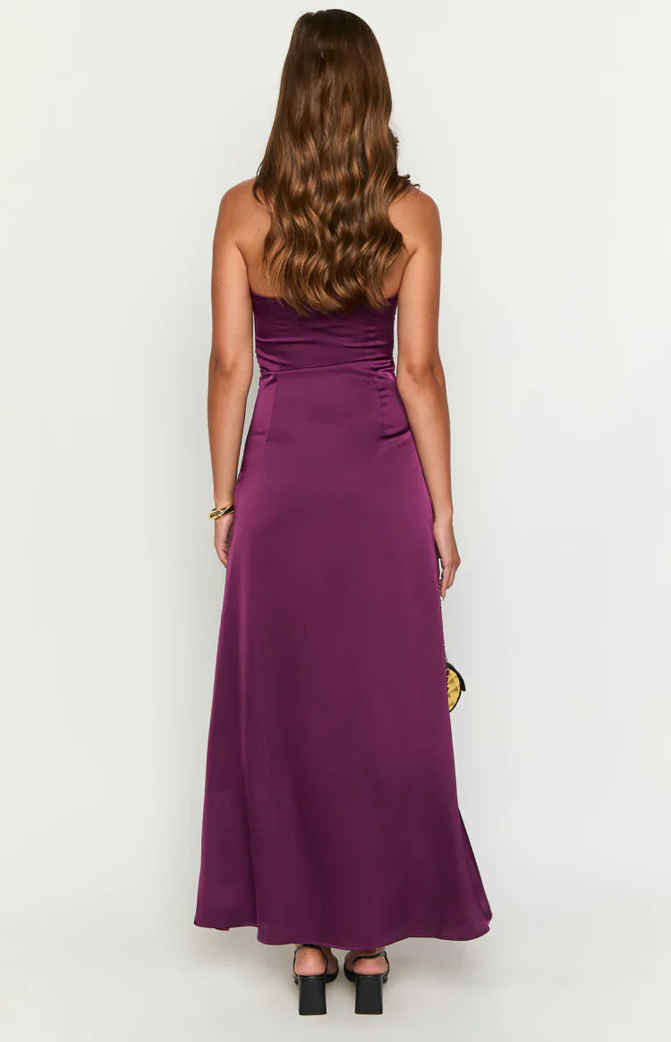 Coco Purple Strapless Maxi Dress
