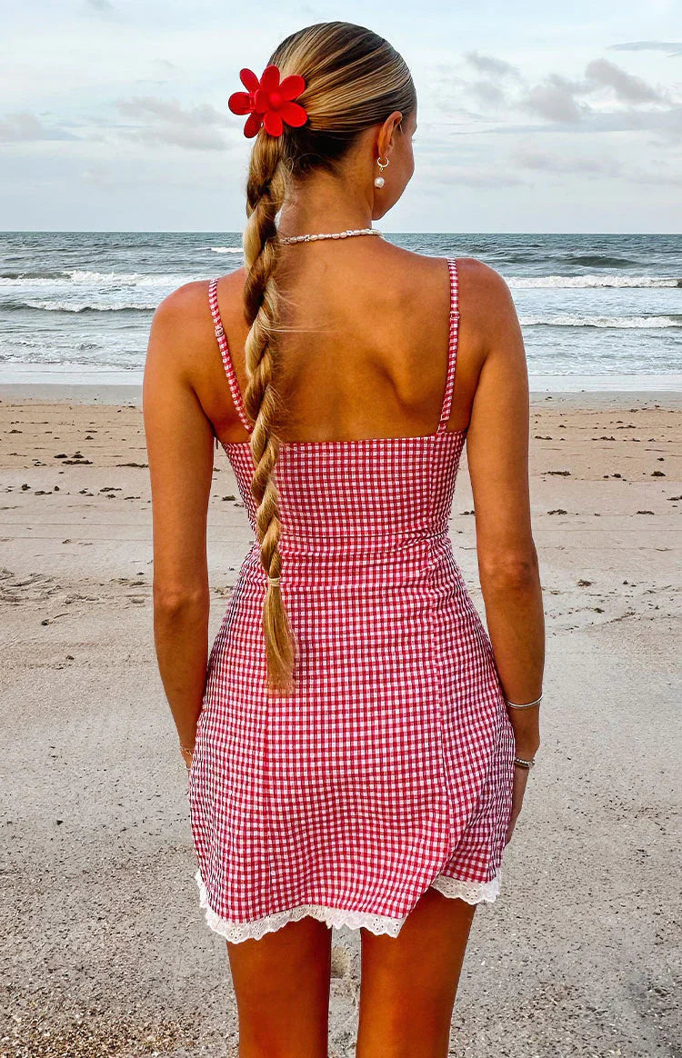 Cutie Pie Red Gingham Mini Dress