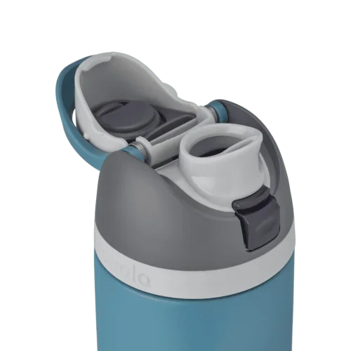 Owala FreeSip Insulated Stainless Steel Water Bottle with Straw for Sports and Travel. BPA-Free. 24-oz. Grey/Blue