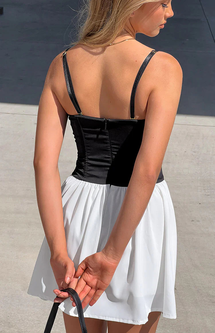Draven Black And White Corset Mini Dress