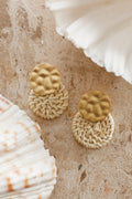 Nairobi Woven Rattan Earrings Gold