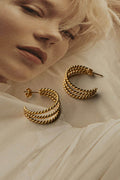 San Francisco Triple Open Hoop Earrings Gold