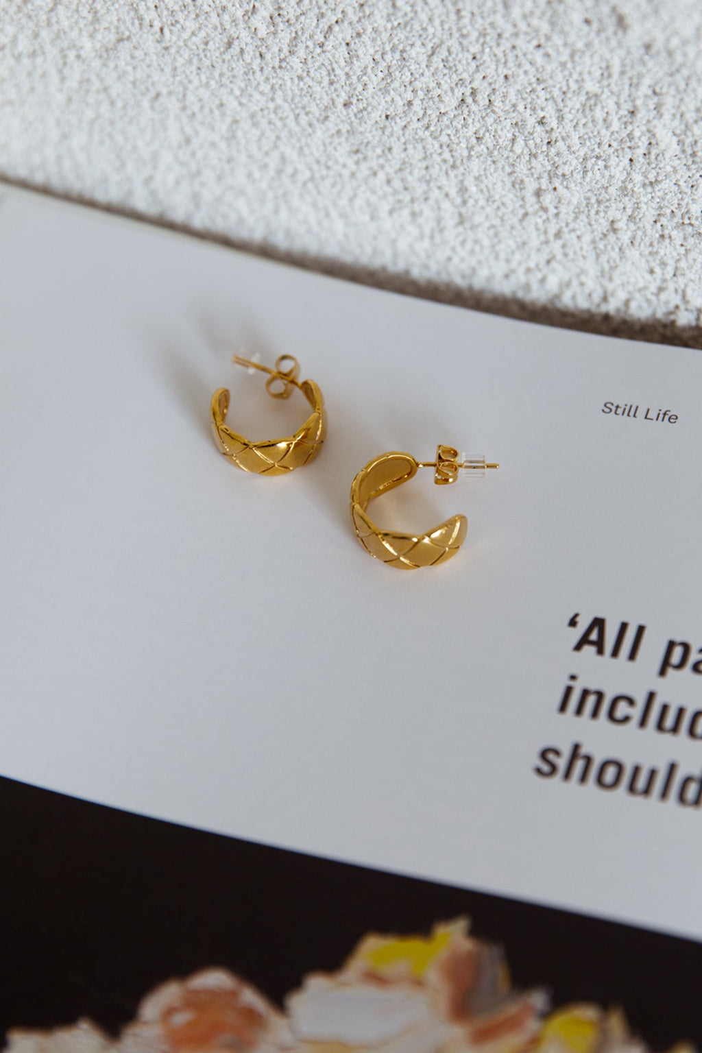 Symphony Woven Open Hoop Earrings Gold