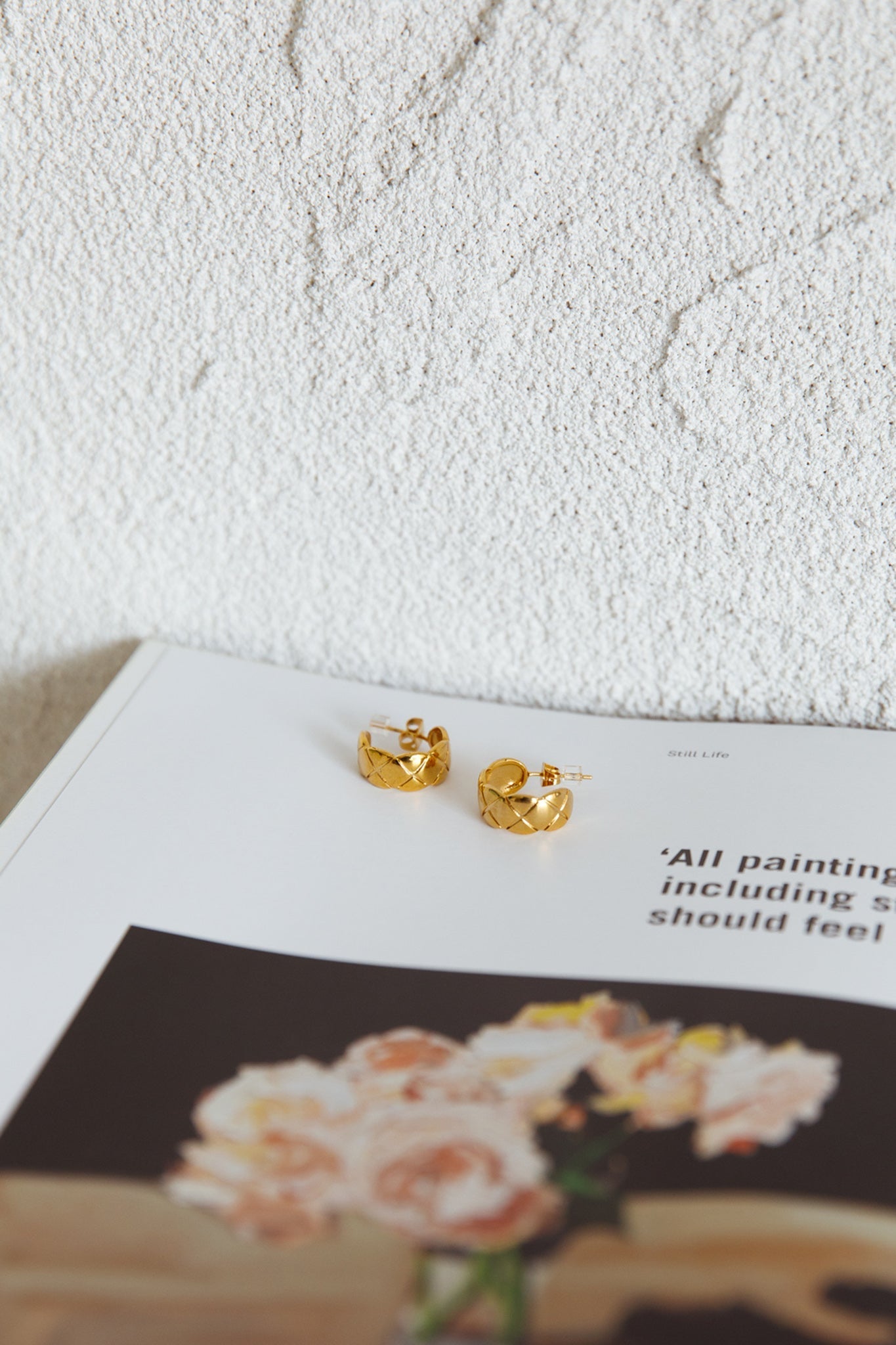 Symphony Woven Open Hoop Earrings Gold