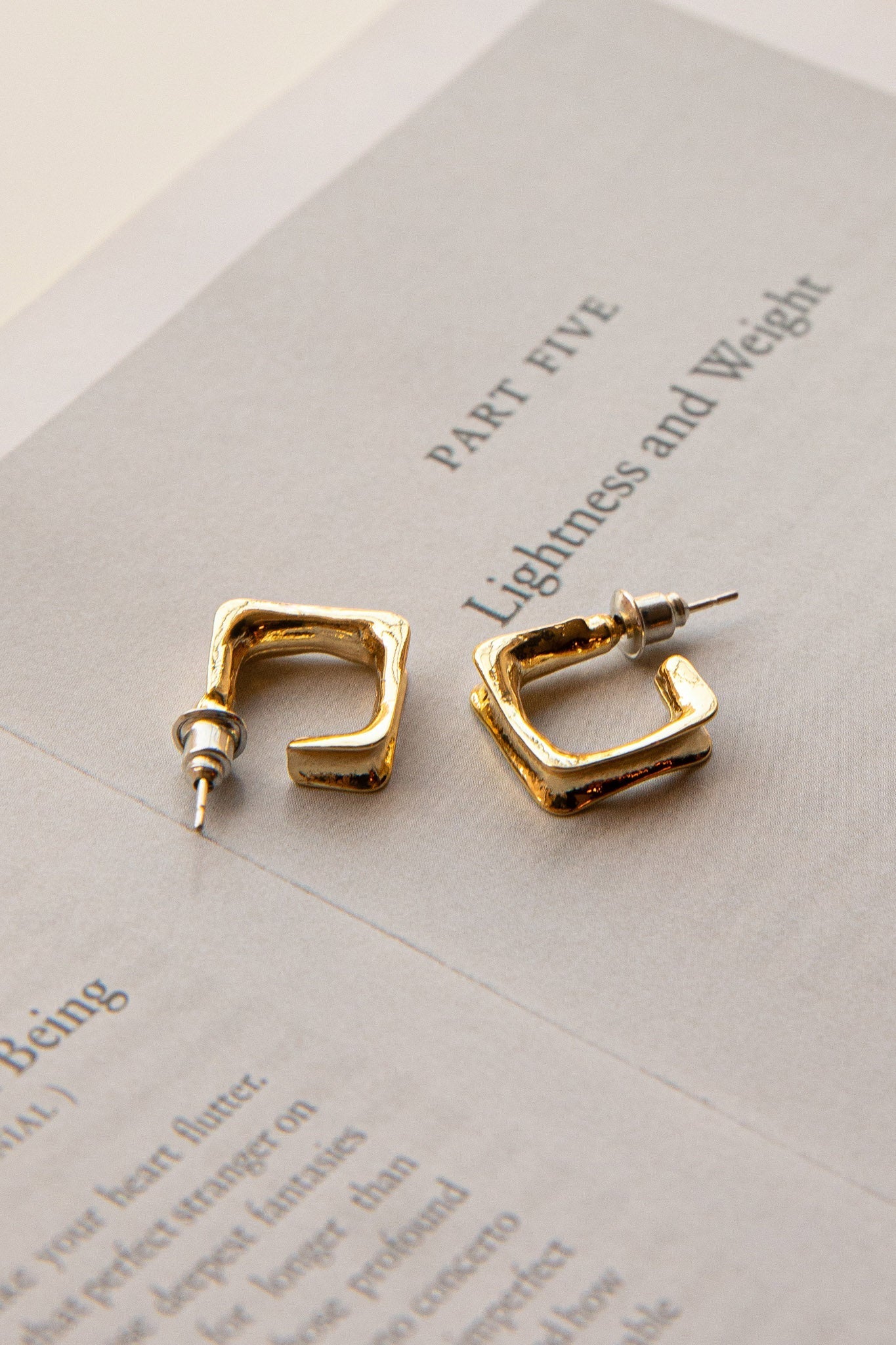 Isis Open Trapeze Hoop Earrings Gold