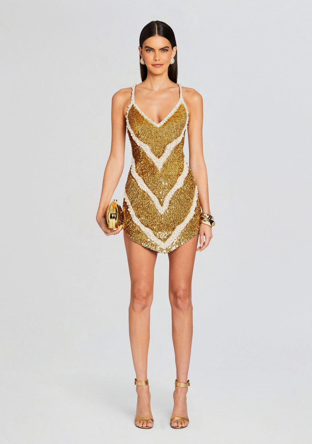 Inessa Feather Sequin Dress