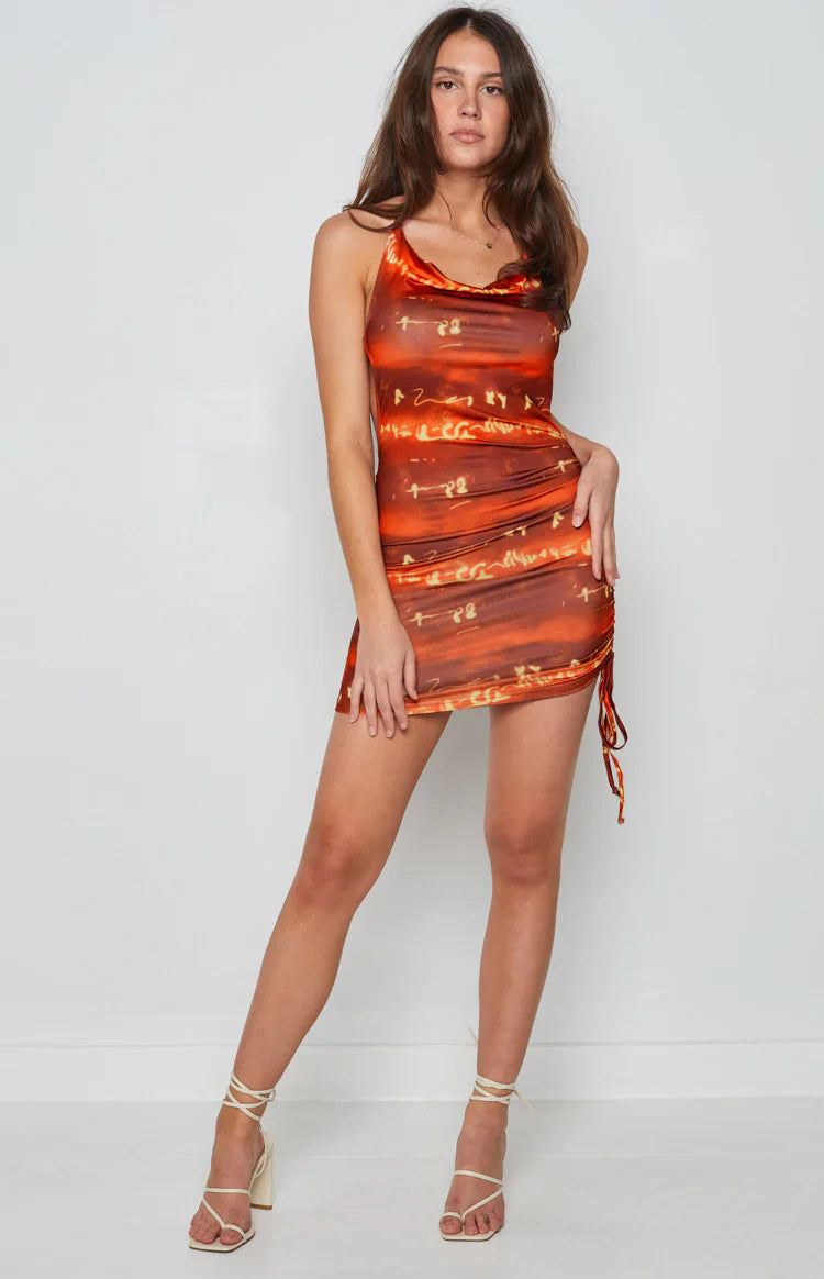Elysha Halter Mini Dress Red