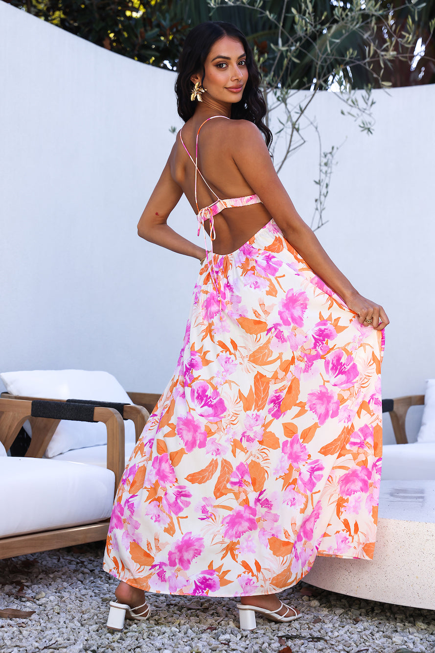 HELLO MOLLY Fancy Resort Maxi Dress Orange