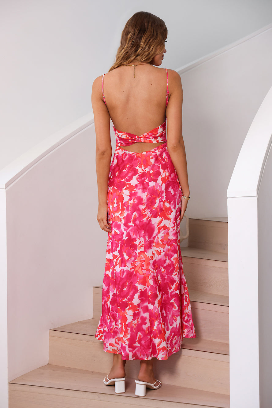 Peony Pillow Maxi Dress Pink