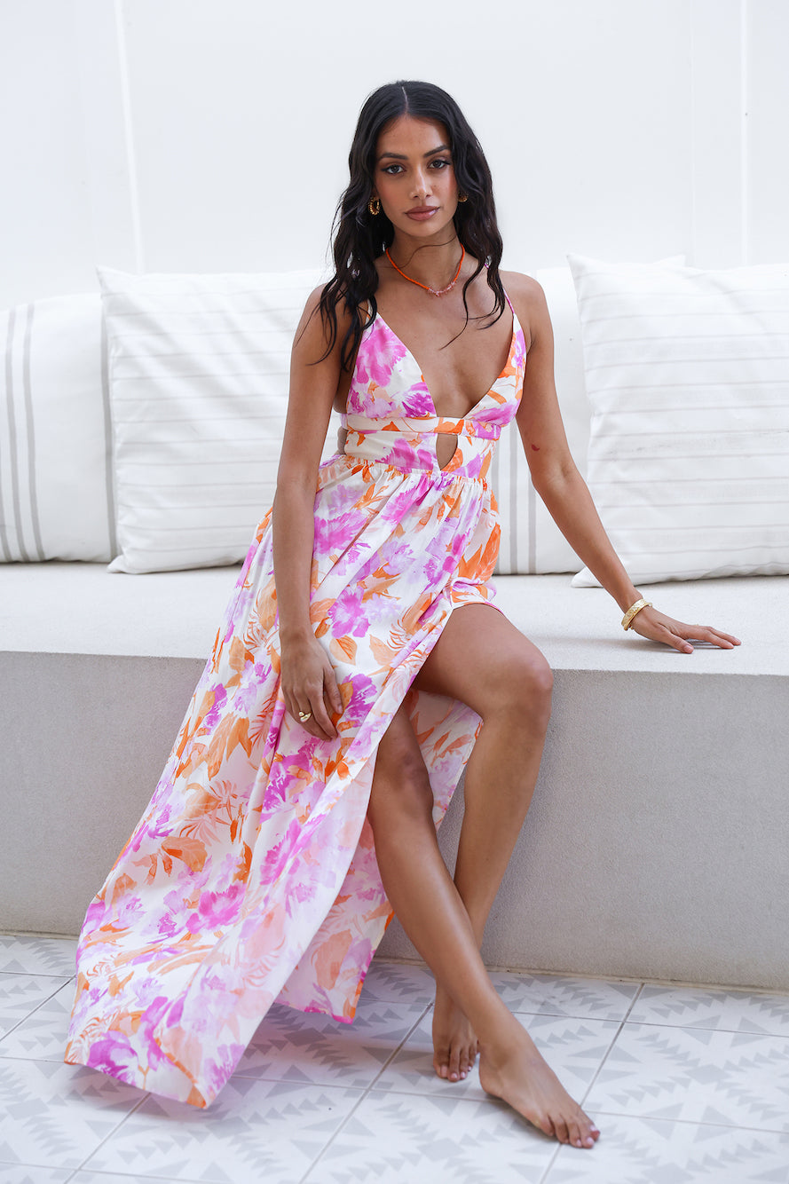 HELLO MOLLY Fancy Resort Maxi Dress Orange