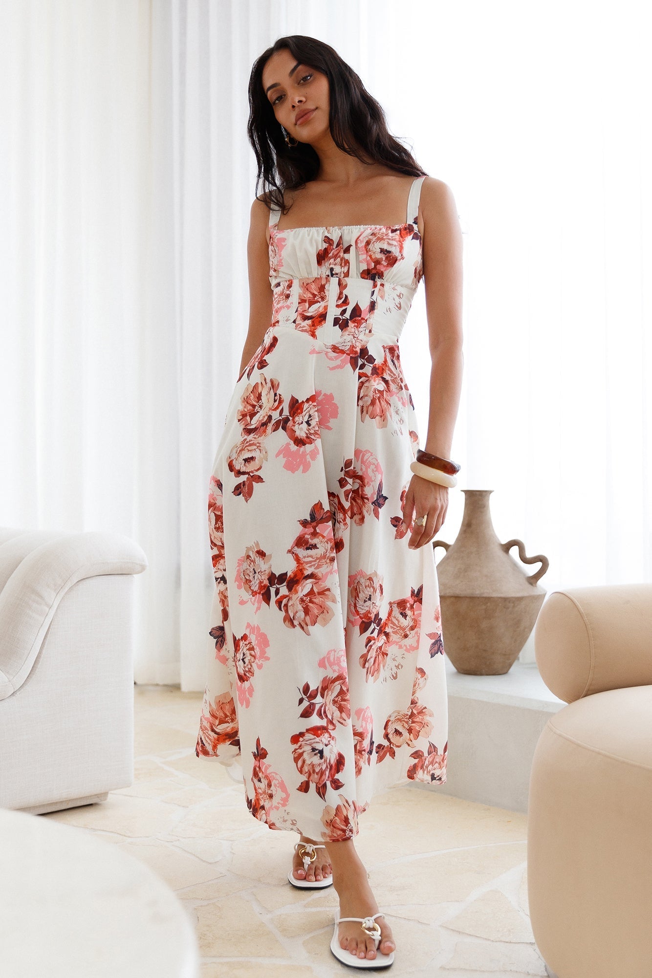 Palermo Mornings Midi Dress Cream