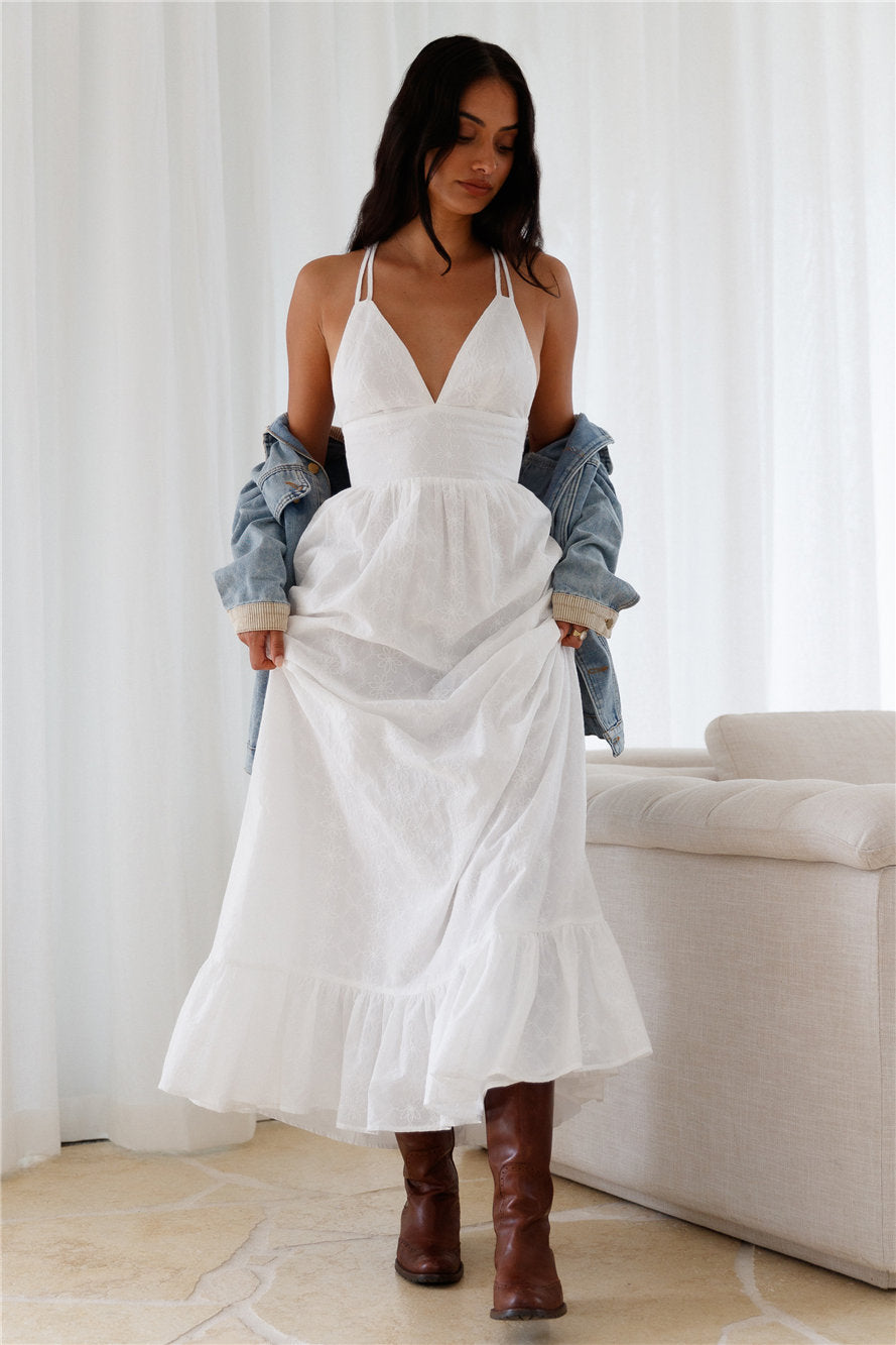Crystal Clarity Maxi Dress White