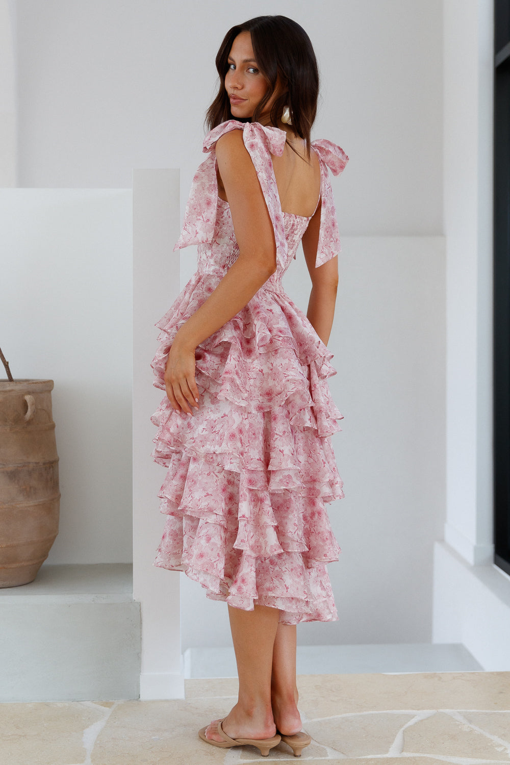 Poetry At Dawn Midi Dress Pink