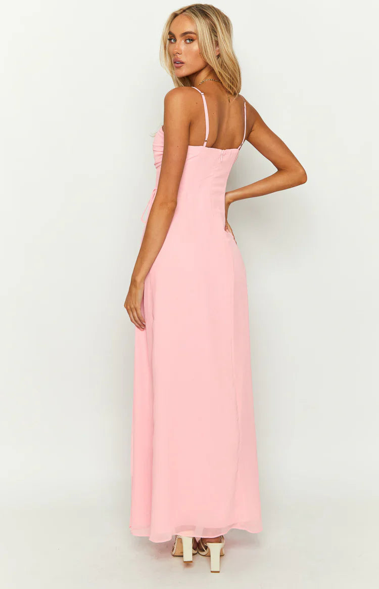 Flossie Pink Sleeveless Prom Dress