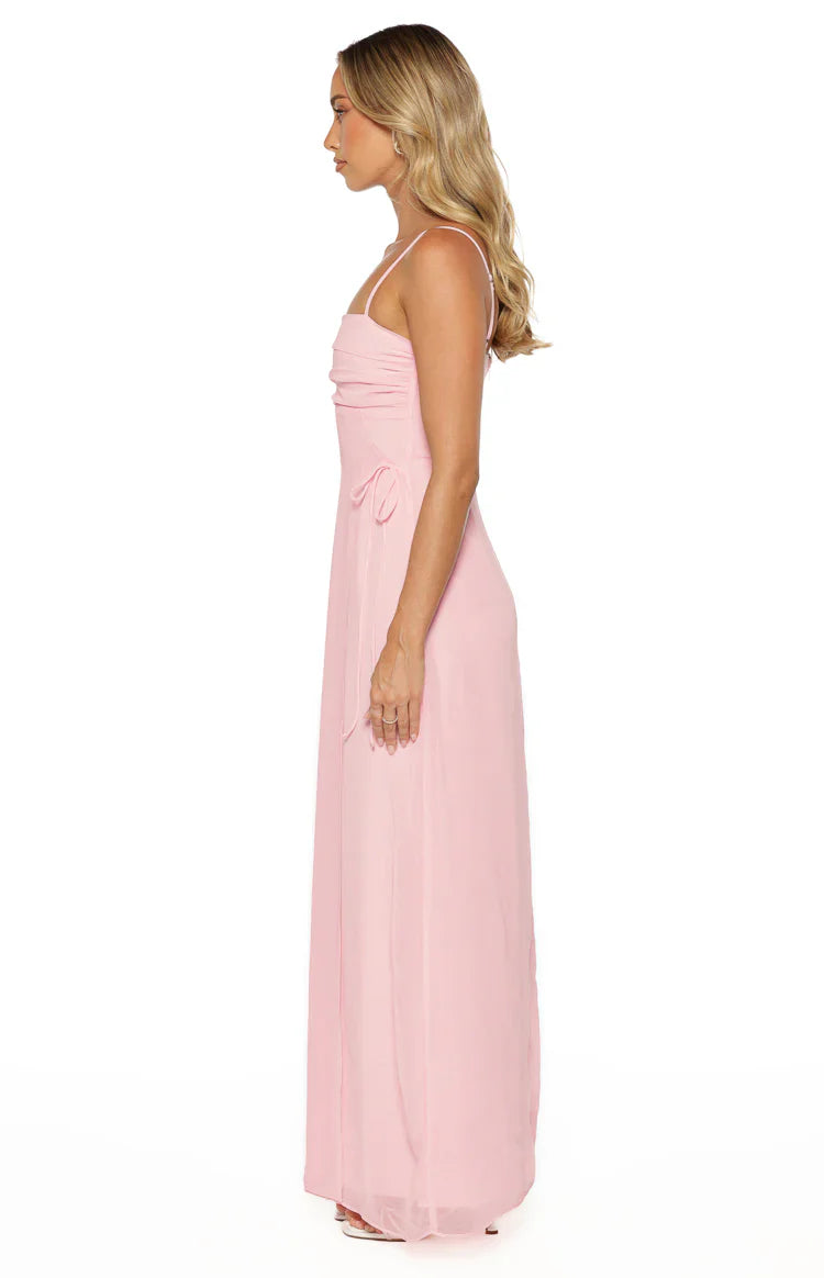Flossie Pink Sleeveless Prom Dress