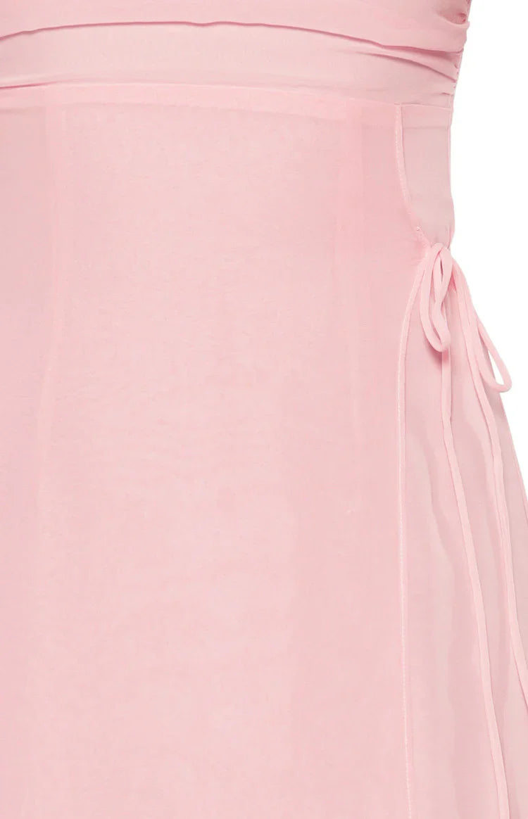 Flossie Pink Sleeveless Prom Dress