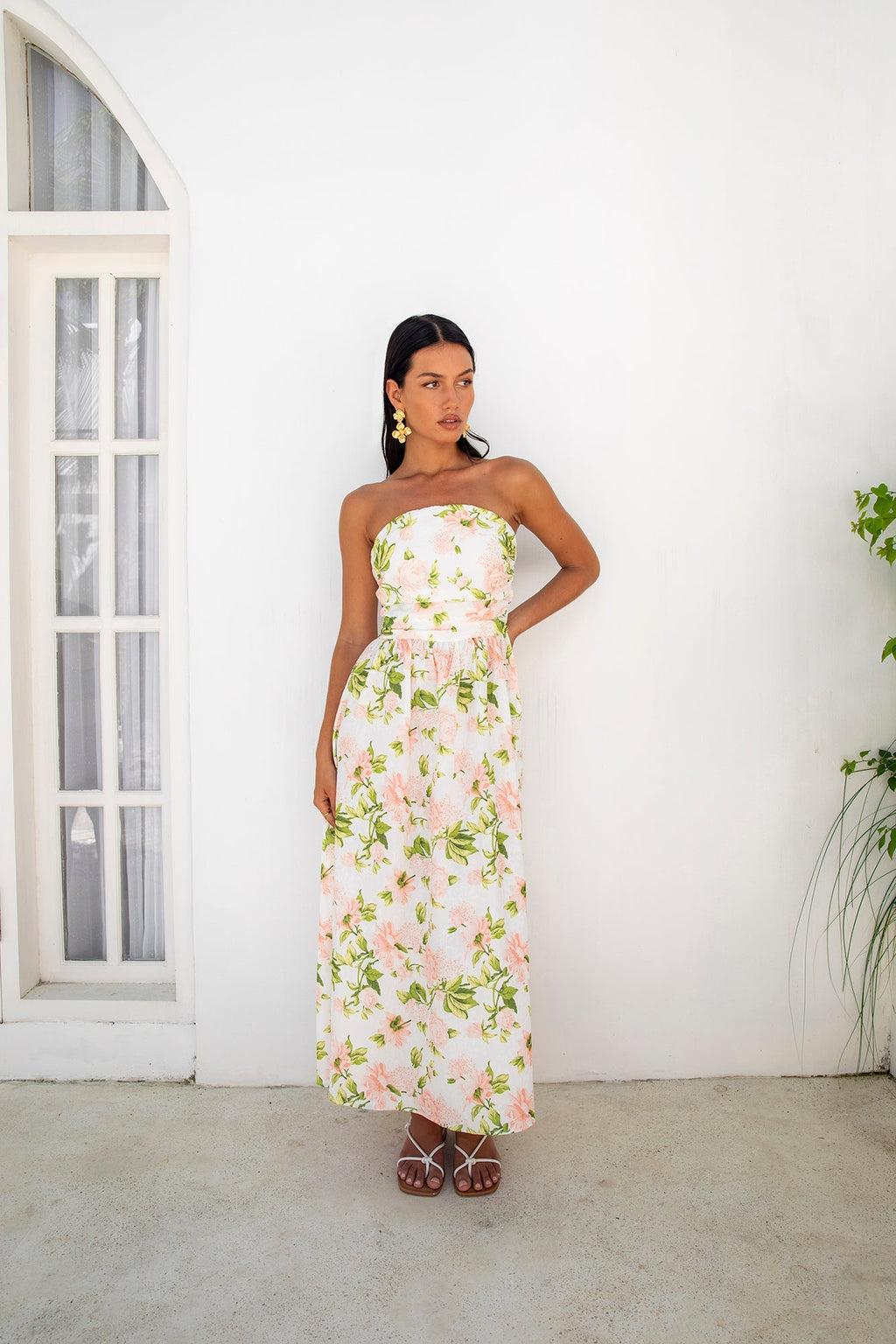 FORTUNATE ONE Bellissima Strapless Maxi Dress Pink