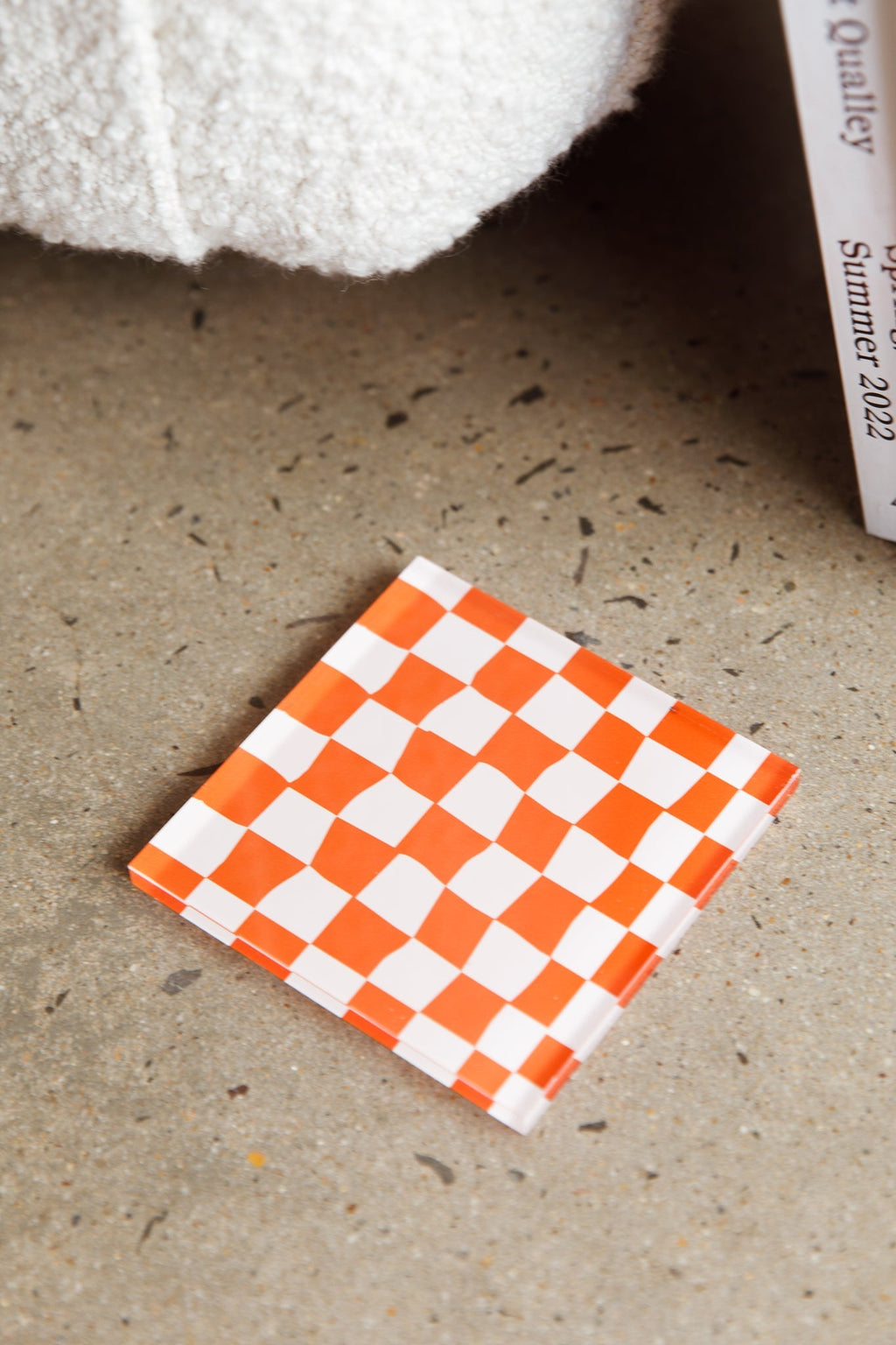 Paradiso 4pc Chessboard Acrylic Coaster Set