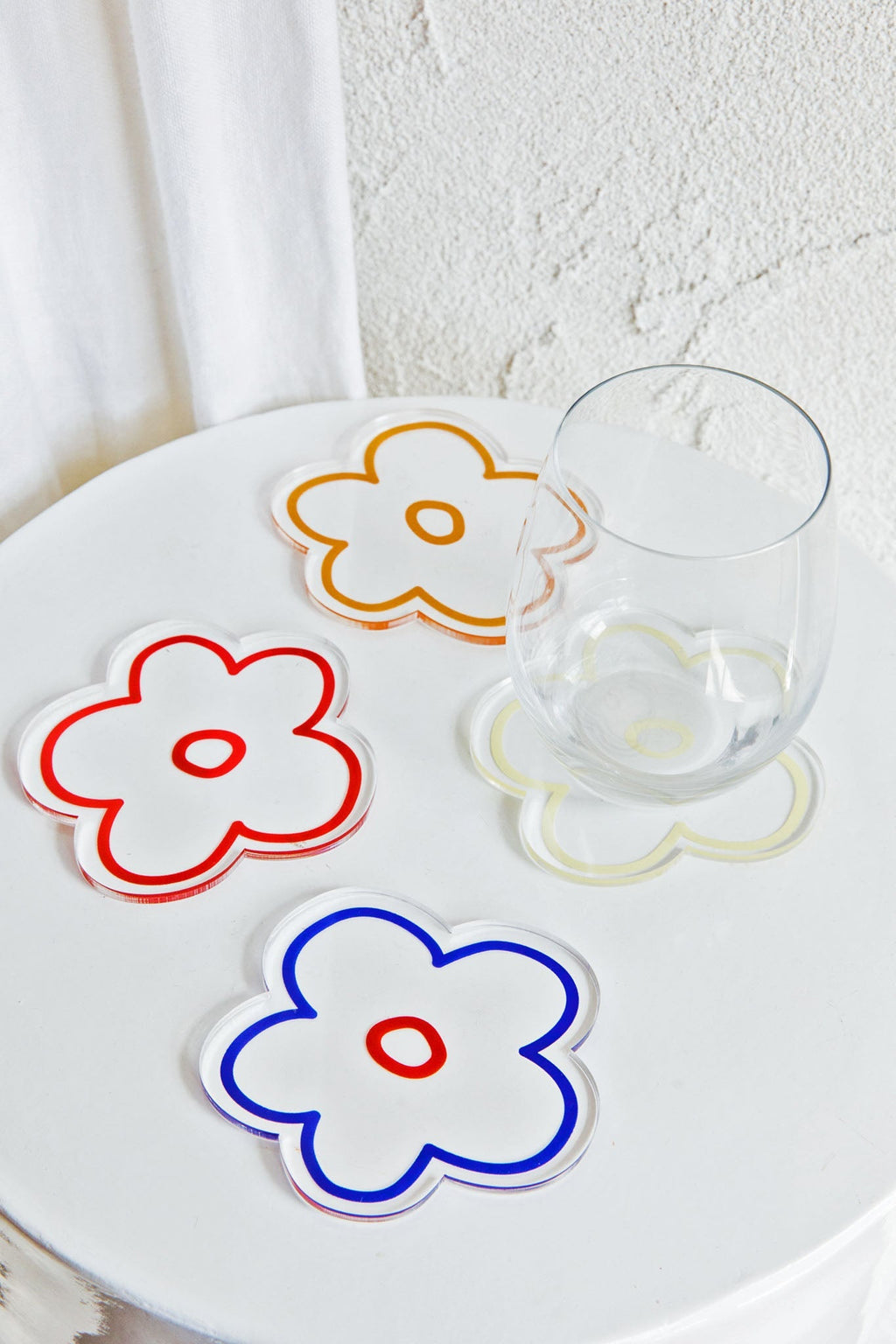 Flower Feeling 4pc Acrylic Coaster Set
