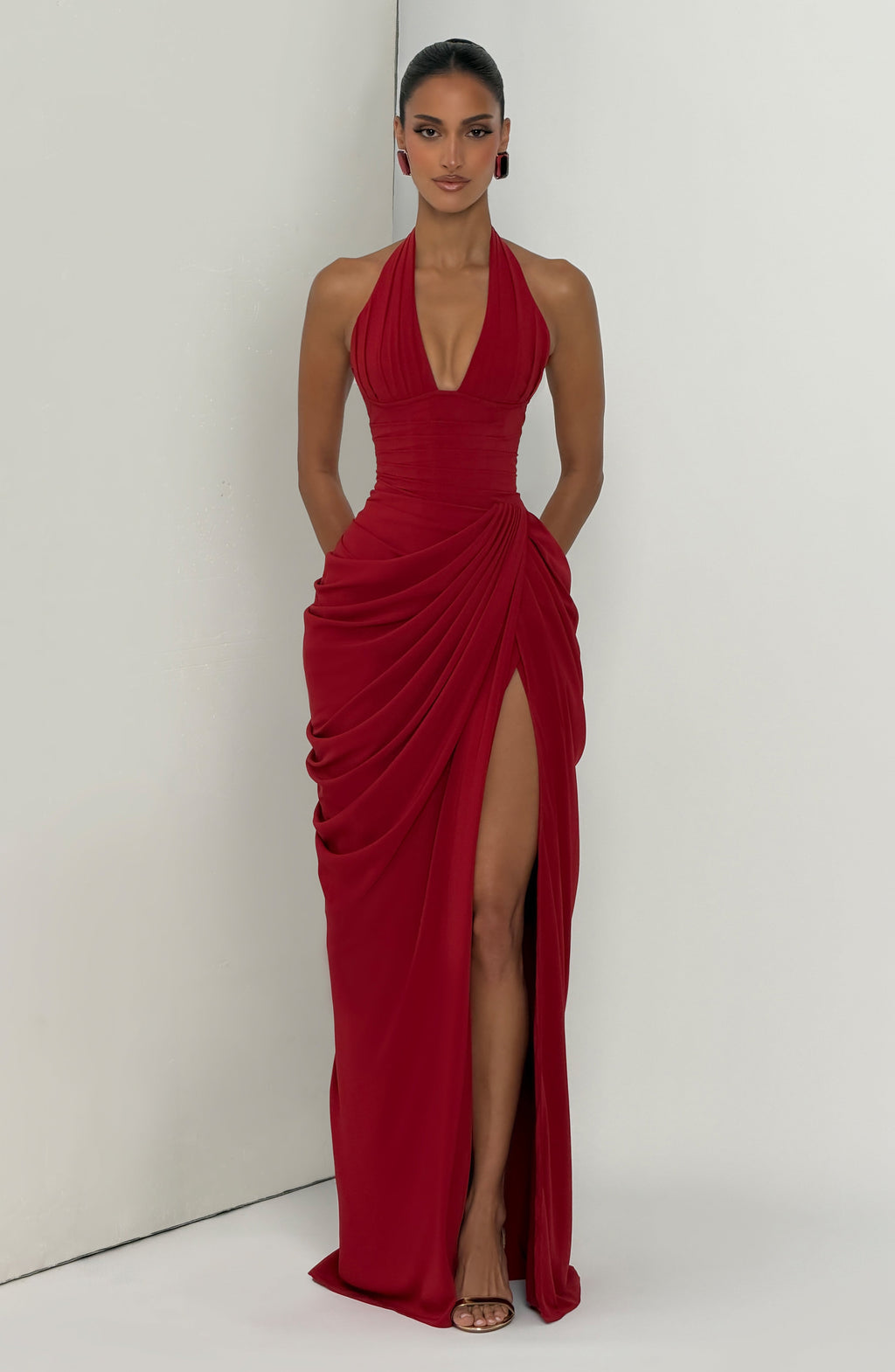Minette Maxi Dress - Deep Red