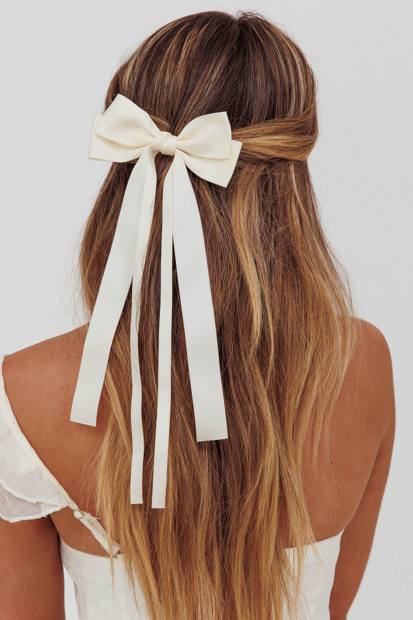 D'Arcy Double Bow Hairclip White