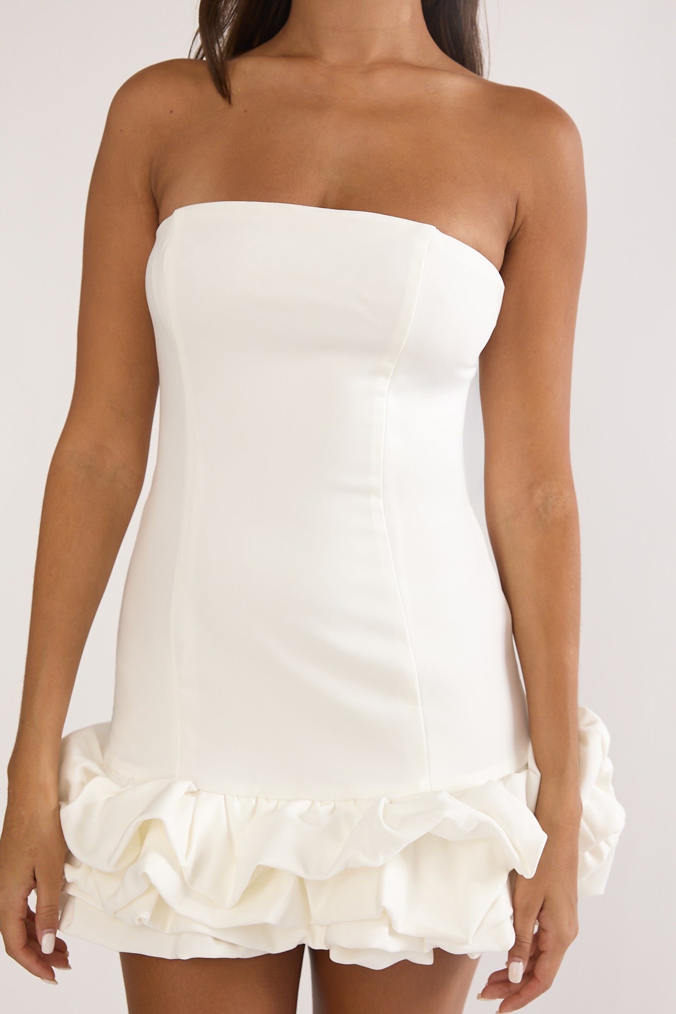 Moonlis Strapless Romper Off White