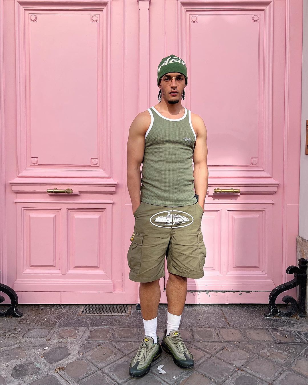 Corteiz Guerilla Cargo Shorts Army Green
