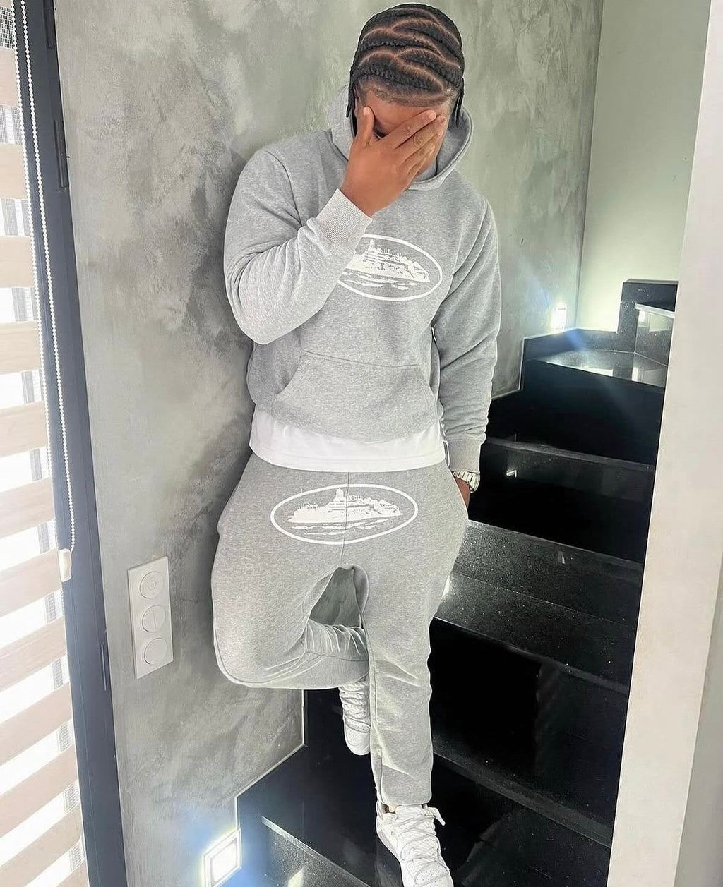 Corteiz Rules The World Crtz Tracksuit Grey