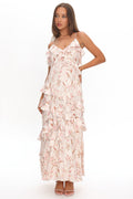 Cameela Ruffle Trim Maxi Dress Floral Blush