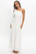 Azure Sun Drop Waist Maxi Dress Lace Off White