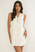 Antibes Tie Front Mini Dress White