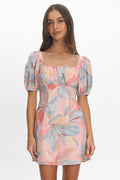 Jennica Puff Sleeve Mini Dress Floral