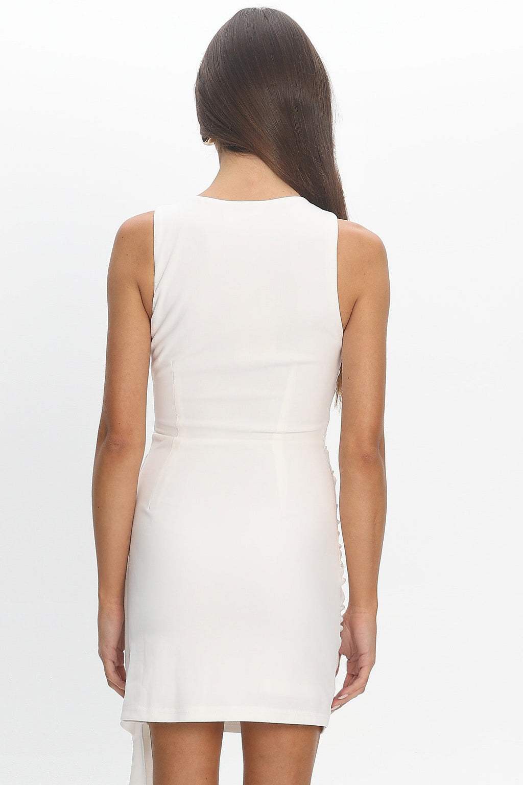 Harlem Ruched Bodycon Mini Dress White