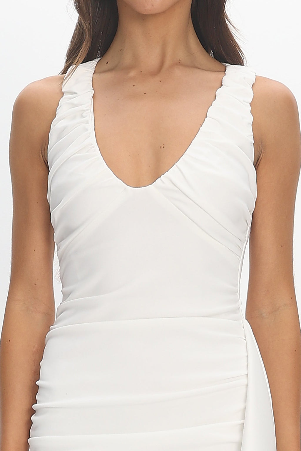 Harlem Ruched Bodycon Mini Dress White