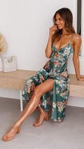 Dreamers Midi Dress - Green Floral